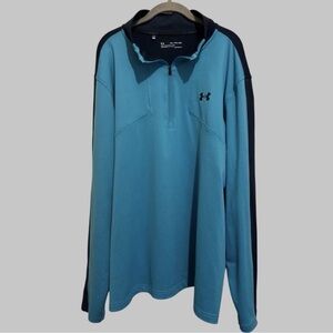 Under Armour Mens Storm Coldgear Midlayer 1/4 Zip Pullover Blue Shirt Golf XXL